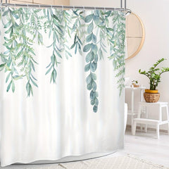 Abstract Leaves Shower Curtain Waterproof Bathroom Curtain 72Wx72H Inch
