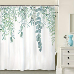 Abstract Leaves Shower Curtain Waterproof Bathroom Curtain 72Wx72H Inch