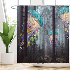 Dark Grey Forest Jellyfish Bathroom Set