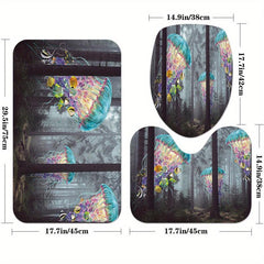 Dark Grey Forest Jellyfish Bathroom Set