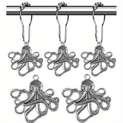 12pcs Octopus Hooks Shower Curtain Rings Bathroom Supplies