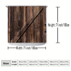Rustic Wood Shower Curtain Waterproof Fabric Bath Decor