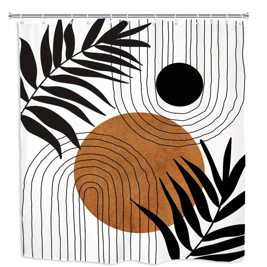 Abstract Mid Century Shower Curtain Geometric Modern Design