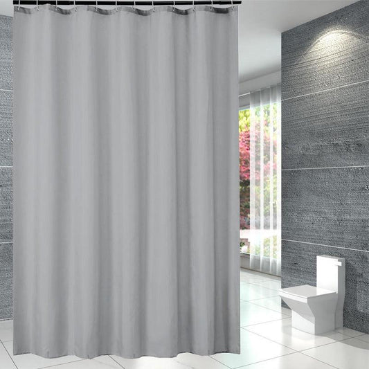 Solid Polyester Shower Curtain Waterproof Bathroom Decor