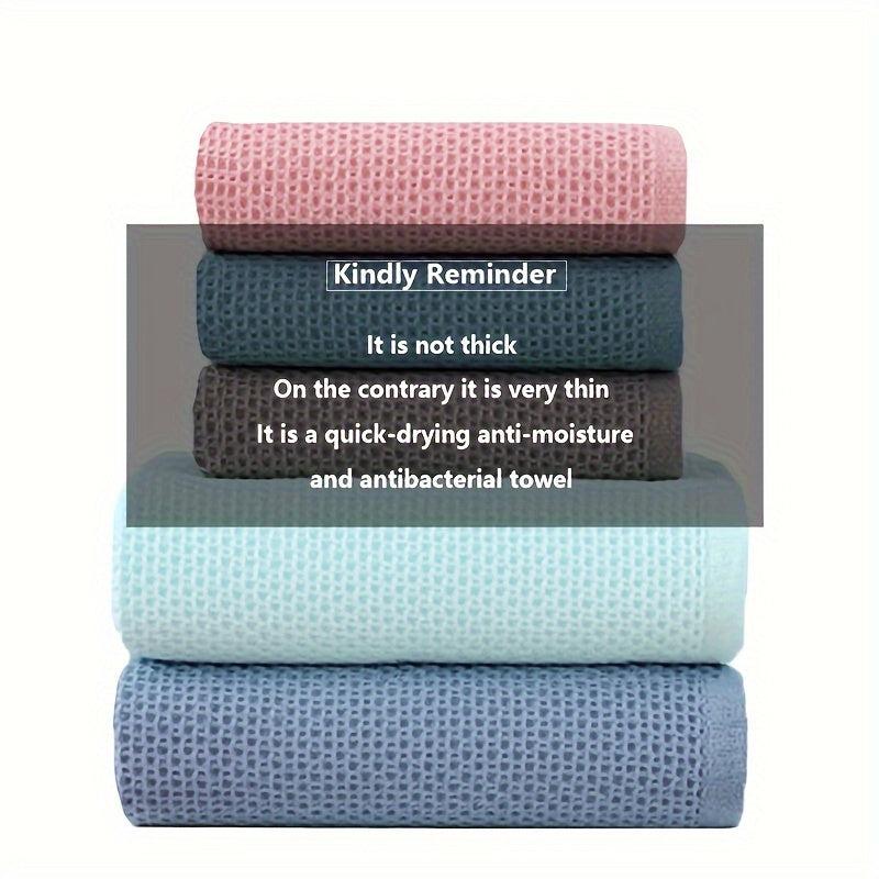 3pc Waffle Soft Towel Set: 1 Bath, 2 Hand Towels, Honeycomb Design
