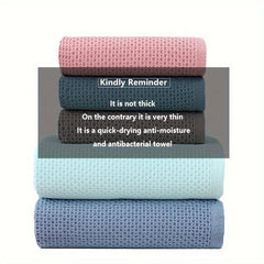 3pc Waffle Soft Towel Set: 1 Bath, 2 Hand Towels, Honeycomb Design