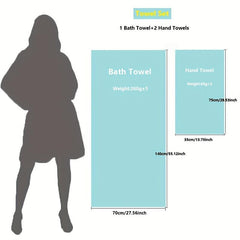 3pc Waffle Soft Towel Set: 1 Bath, 2 Hand Towels, Honeycomb Design