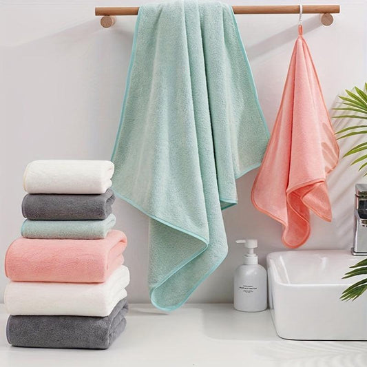 3pcs Solid Towel Set Soft Hand Bath Towel Quick Drying Absorbent Towels