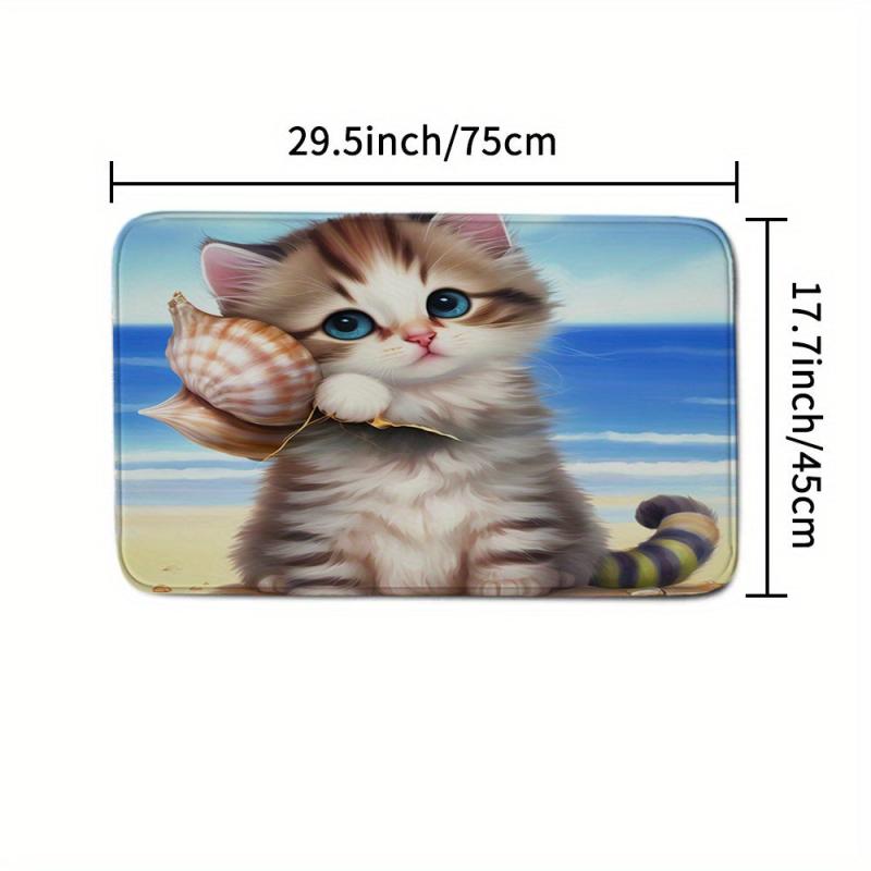 Waterproof Cartoon Cat Shower Curtain Set