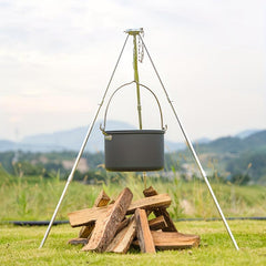 Portable Campfire Tripod BBQ Grill for Camping Cooking