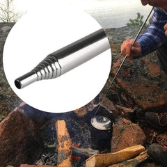 Stainless Steel Fire Blowing Tube Camping Cooking Tool