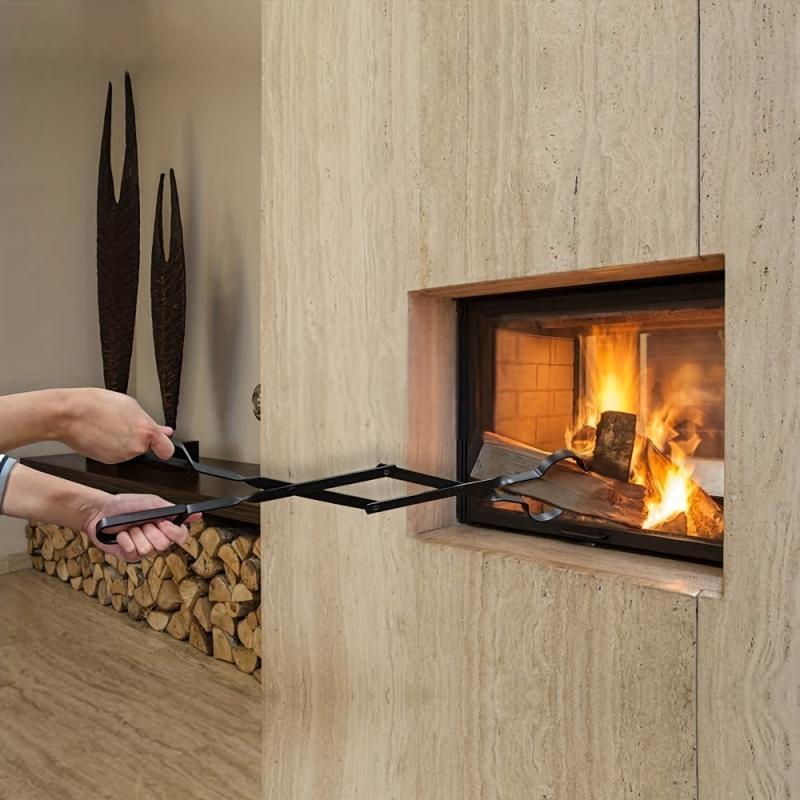 Fireplace Tong Metal Log Grabber Fire Pit Log Tools