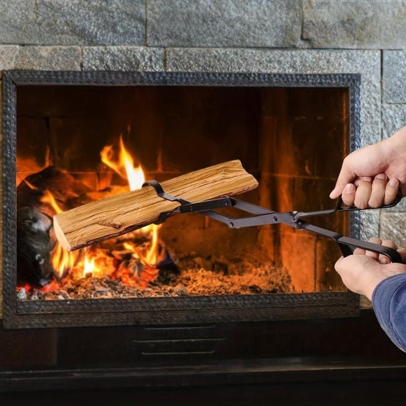 Fireplace Tong Metal Log Grabber Fire Pit Log Tools