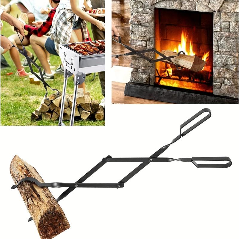 Fireplace Tong Metal Log Grabber Fire Pit Log Tools