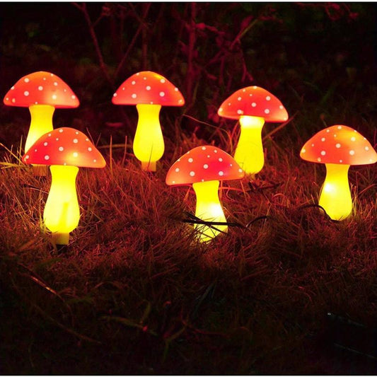 8pcs Solar Mushroom Lights LED Garden Stake Lights 8 Modes Halloween Decor