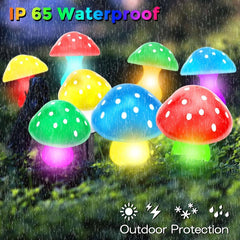 8pcs Solar Mushroom Lights LED Garden Stake Lights 8 Modes Halloween Decor