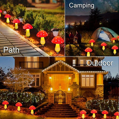 8pcs Solar Mushroom Lights LED Garden Stake Lights 8 Modes Halloween Decor