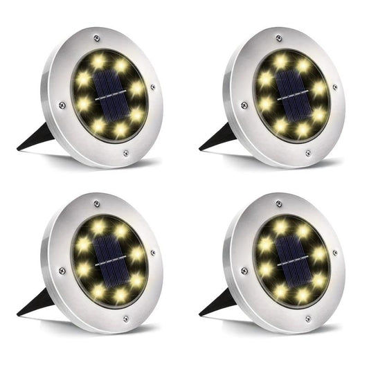 Solar Ground Lights 8LED Upgraded Outdoor Garden Waterproof