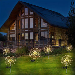 Solar Grass Fireworks Lights LED 8 Lighting Modes for Garden Lawn Landscape