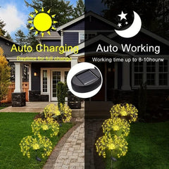 Solar Grass Fireworks Lights LED 8 Lighting Modes for Garden Lawn Landscape