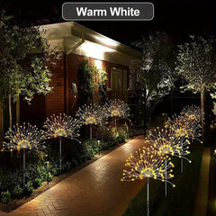 Solar Grass Fireworks Lights LED 8 Lighting Modes for Garden Lawn Landscape