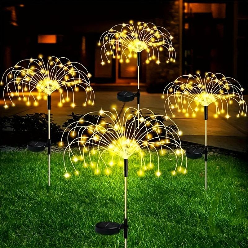 Solar Grass Fireworks Lights LED 8 Lighting Modes for Garden Lawn Landscape