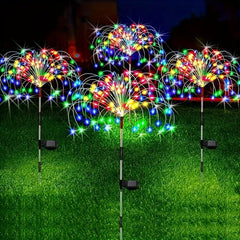 Solar Grass Fireworks Lights LED 8 Lighting Modes for Garden Lawn Landscape