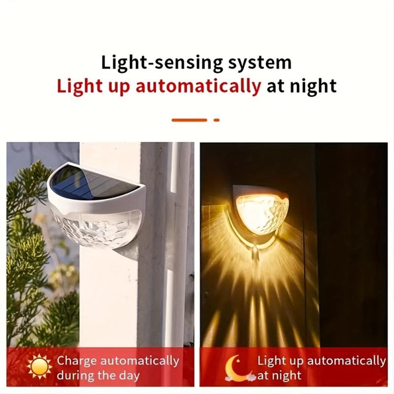 Solar Fence Lights Outdoor Waterproof Wall Mounted Garden Lighting