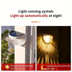 Solar Fence Lights Outdoor Waterproof Wall Mounted Garden Lighting