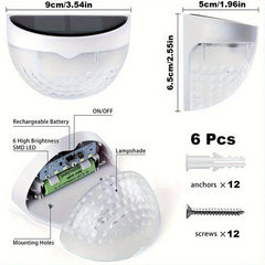 Solar Fence Lights Outdoor Waterproof Wall Mounted Garden Lighting