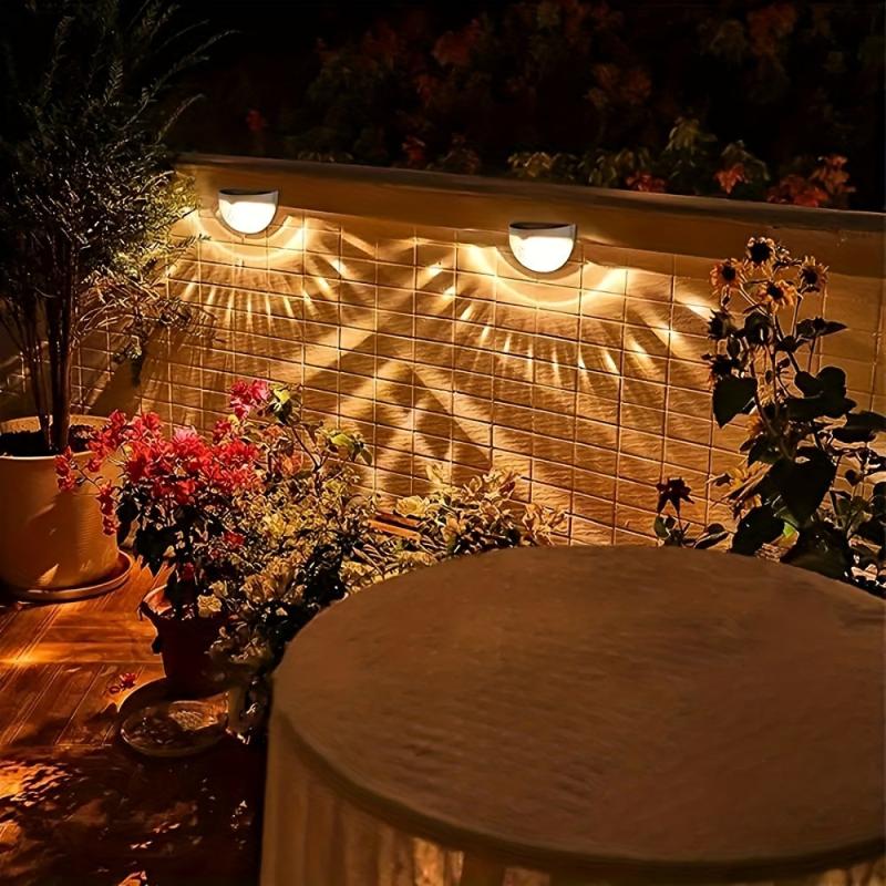 Solar Fence Lights Outdoor Waterproof Wall Mounted Garden Lighting