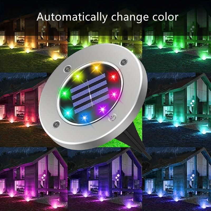 4 Pack Solar Ground Lights Outdoor Waterproof Deck Lights for Landscape