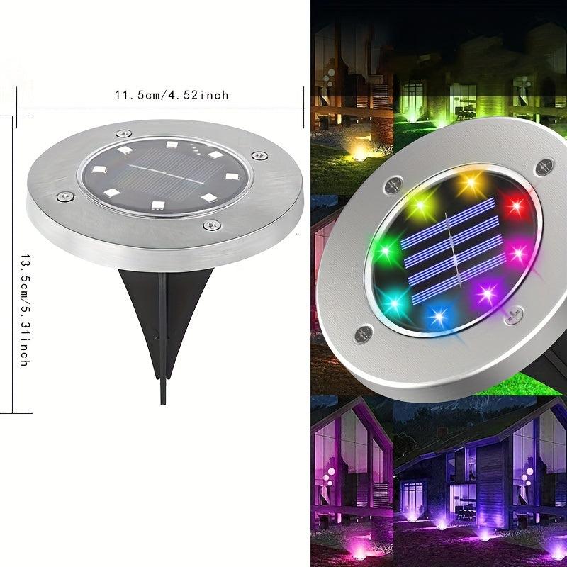 4 Pack Solar Ground Lights Outdoor Waterproof Deck Lights for Landscape