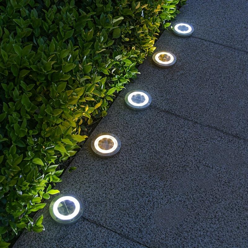 4 Pack Solar Ground Lights Outdoor Waterproof Deck Lights for Landscape