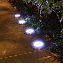 4 Pack Solar Ground Lights Outdoor Waterproof Deck Lights for Landscape