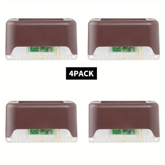 4pcs Solar Fence Wall Light Outdoor Garden Waterproof Wall Railing Corridor