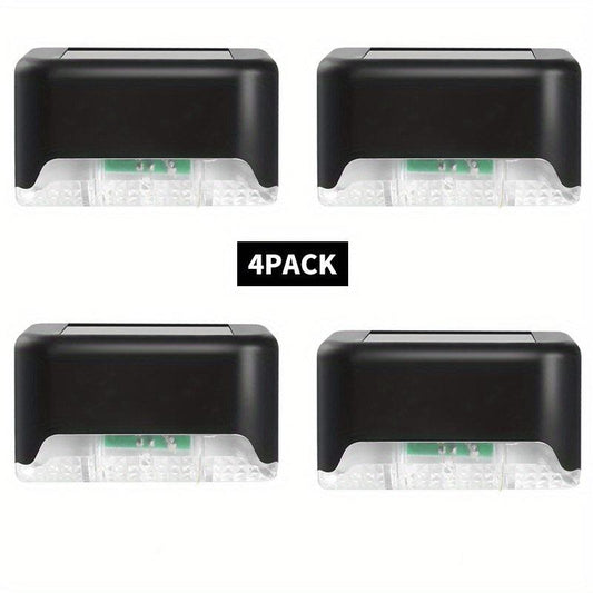 4pcs Solar Fence Wall Light Outdoor Garden Waterproof Wall Railing Corridor