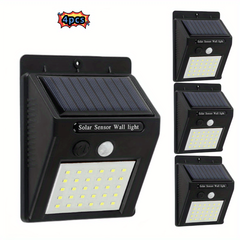 4pcs Solar Wall Light 30LED Outdoor Waterproof Garden Light