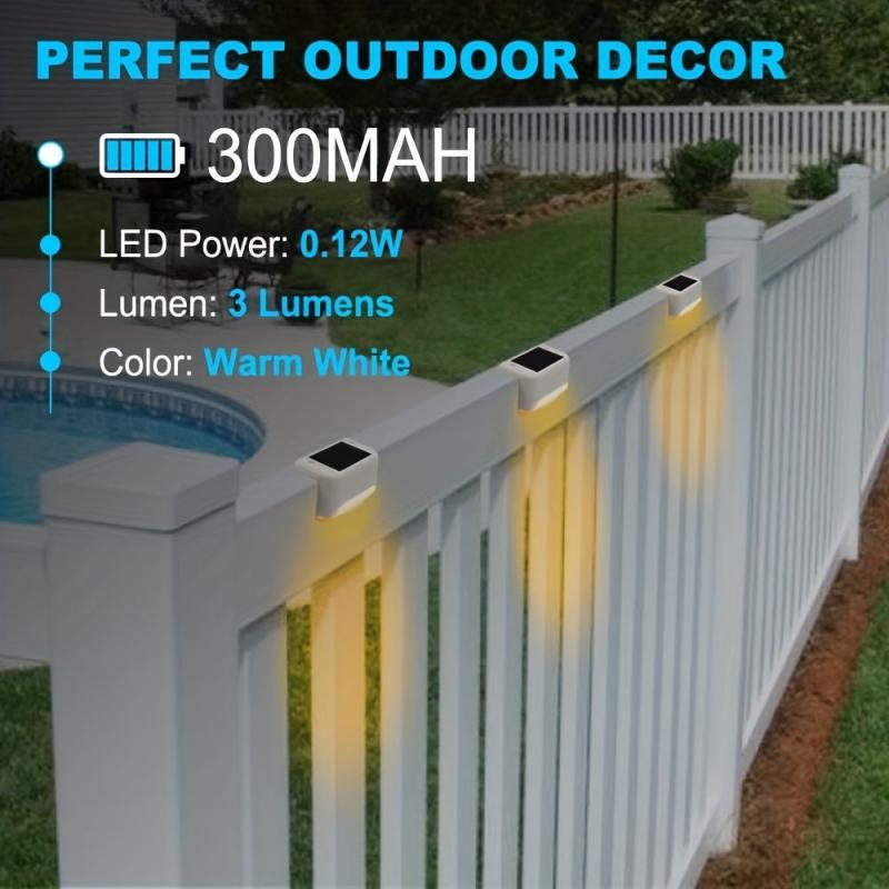 Outdoor Solar Deck Lights Waterproof LED Solar Lights for Stairs Steps Fences