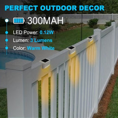 Outdoor Solar Deck Lights Waterproof LED Solar Lights for Stairs Steps Fences