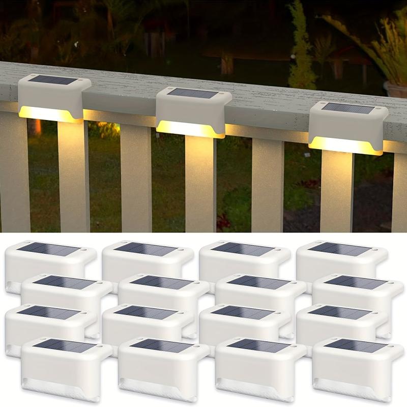Outdoor Solar Deck Lights Waterproof LED Solar Lights for Stairs Steps Fences