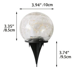 1pc Garden Solar Lights Cracked Glass Ball Warm LED Waterproof Outdoor Decor