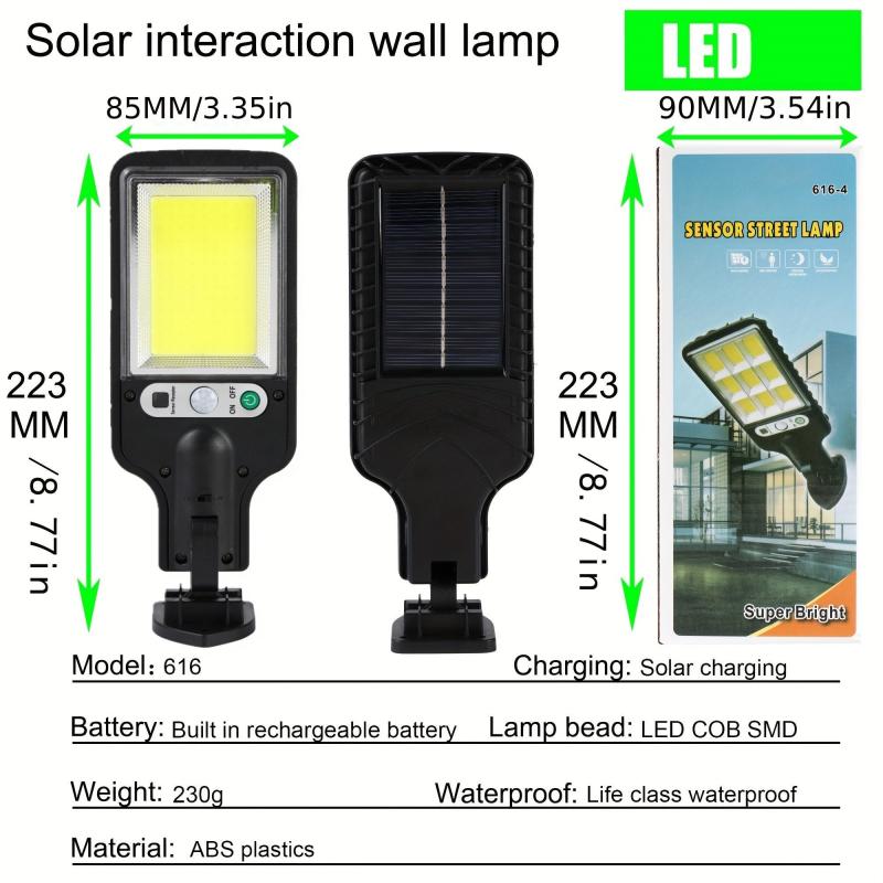 Solar Street Light Body Sensor Garden Wall Lamp Waterproof LED