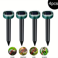 4pcs Solar Insect Repellent Lawn Light Ultrasonic Rodent Repellent