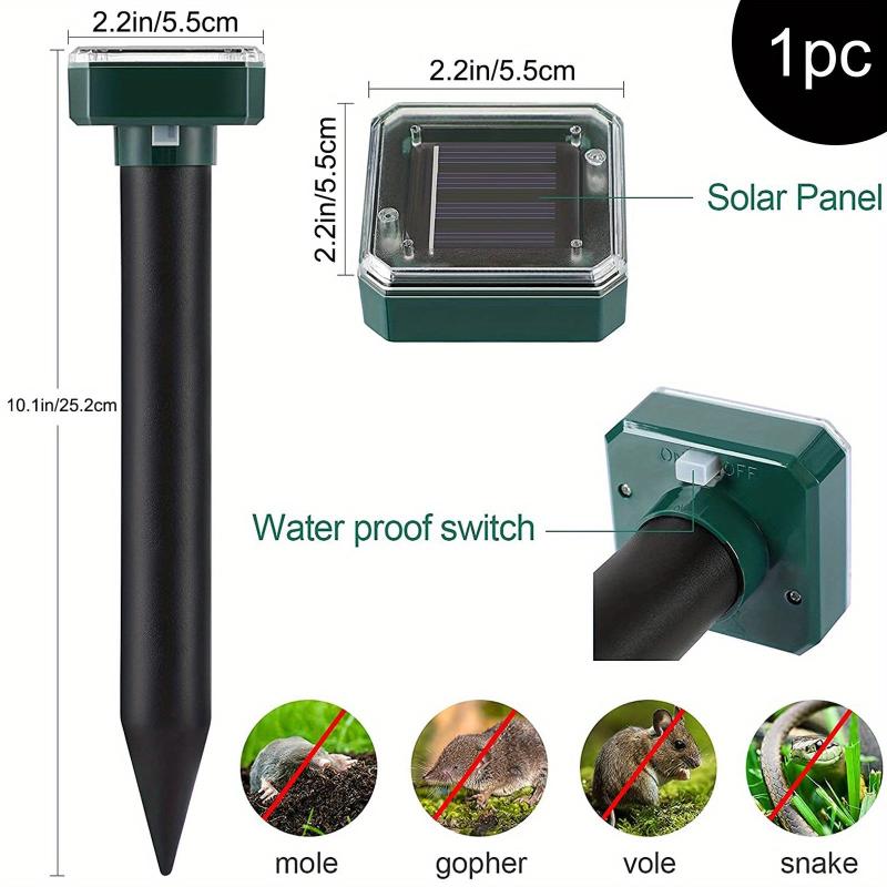4pcs Solar Insect Repellent Lawn Light Ultrasonic Rodent Repellent