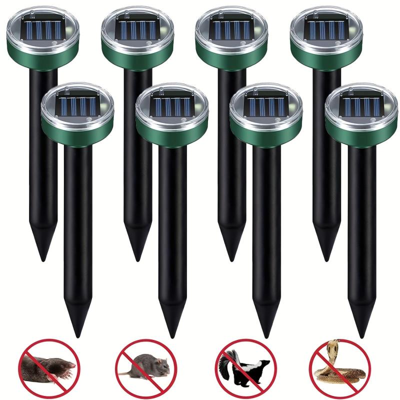 4pcs Solar Insect Repellent Lawn Light Ultrasonic Rodent Repellent