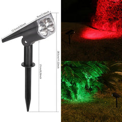 1pc Solar Spotlight 2 LED Lighting Waterproof IP65 & Adjustable