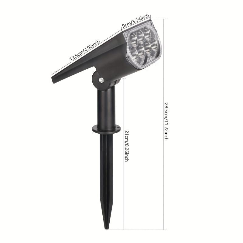 1pc Solar Spotlight 2 LED Lighting Waterproof IP65 & Adjustable