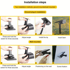 1pc Solar Spotlight 2 LED Lighting Waterproof IP65 & Adjustable