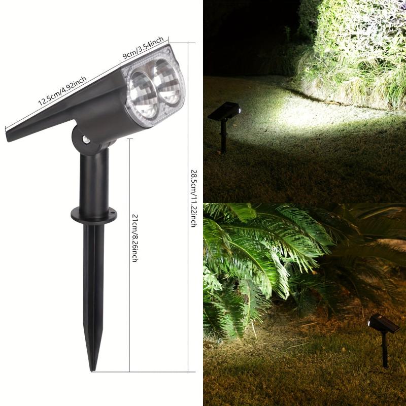 1pc Solar Spotlight 2 LED Lighting Waterproof IP65 & Adjustable
